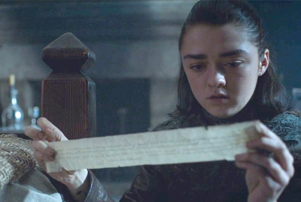 Game of Thrones : au fait, que dit la lettre qu’Arya a trouvé ?