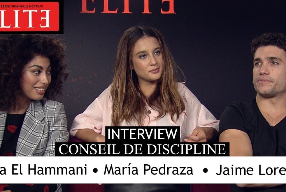 Elite : interview conseil de discipline avec Jaime Lorente, Mina El Hammani & Maria Pedraza