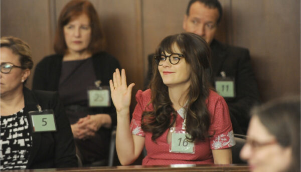 new girl, jess, enceinte, jury