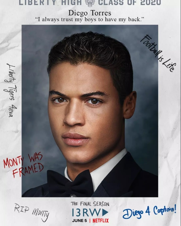 poster, 13 reasons why, saison 4, indices, diego