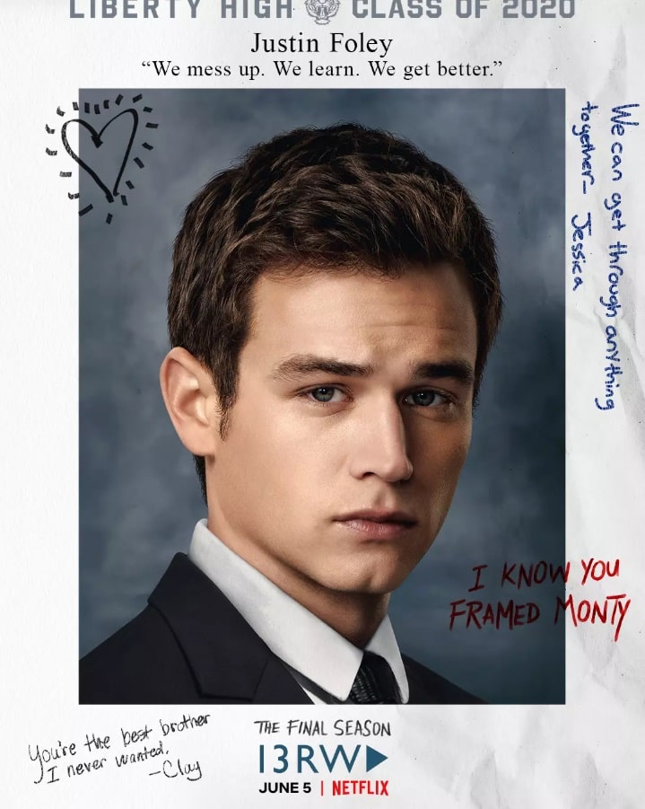 poster, 13 reasons why, saison 4, indices, justin