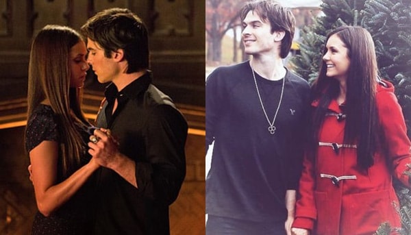Elena Damon Nina Dobrev Ian Somerhalder The Vampire Diaries
