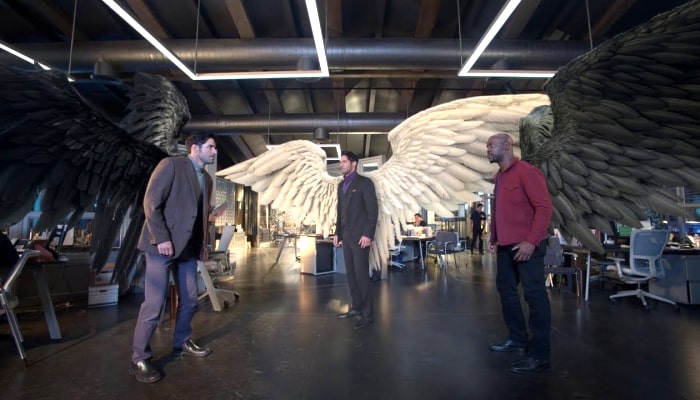 lucifer, michael, amenadiel, bataille 5x08