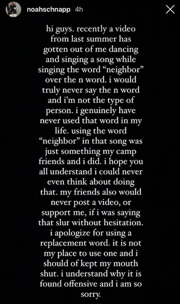 Noah Schnapp story instagram