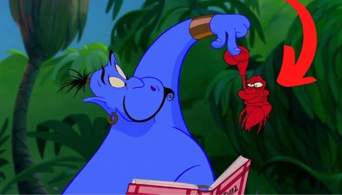 Easter egg Sébastien dans Aladdin