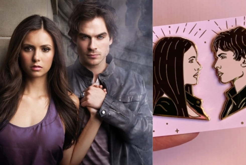 Minute cool : on craque pour les Pin’s Delena et Jamie et Claire (Outlander) de Black Wanda