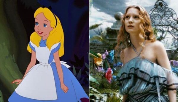 Alice au pays des merveilles live action vs film d'animation
