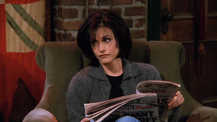 Monica, jouée par Courteney Cox, dans Friends