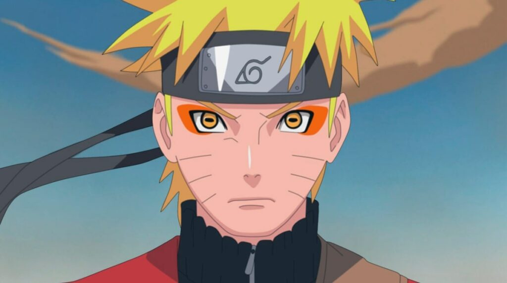 Naruto Uzumaki en train d'utiliser le mode ermite dans l anime Naruto