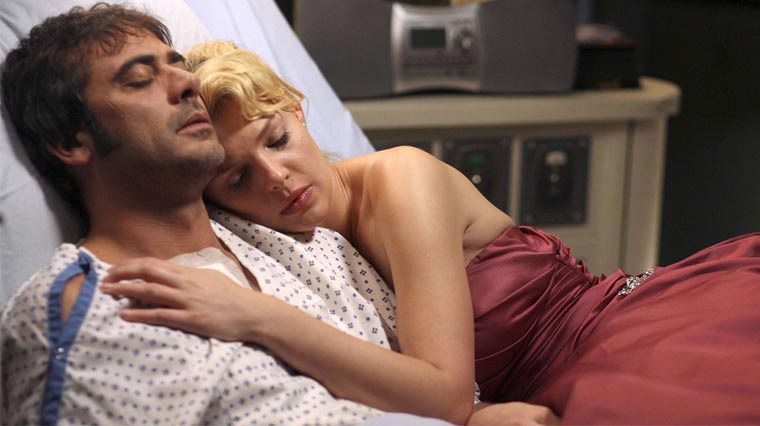 Scène dans la série Grey's Anatomy avec Denny et Izzie