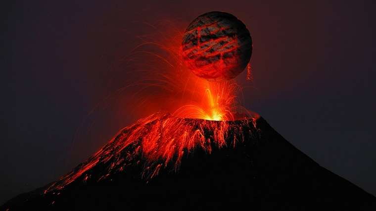 Une éruption volcanique