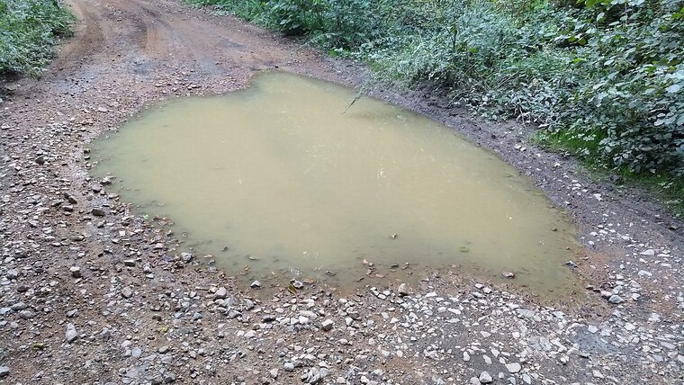 Une grosse flaque d'eau