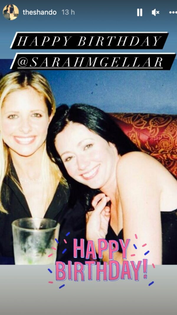 shannen doherty sarah michelle gellar anniversaire story instagram