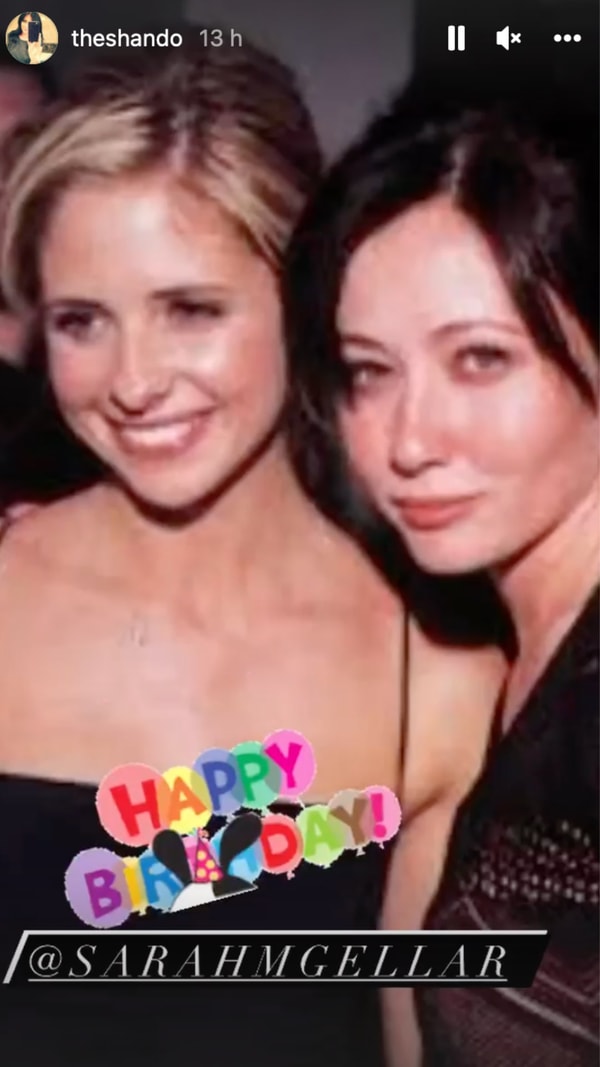 shannen doherty sarah michelle gellar anniversaire story instagram