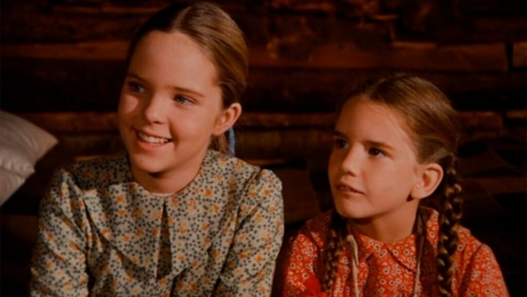 mary et laura ingalls dans l'épisode pilote/téléfilm de la petite maison dans la prairie