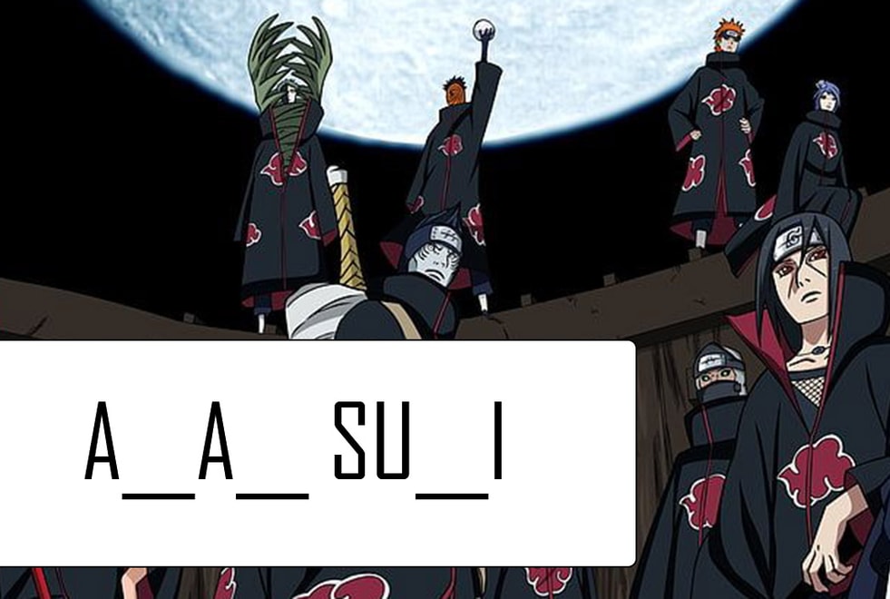 Quiz Naruto : joue au pendu et trouve ces membres de l’Akatsuki