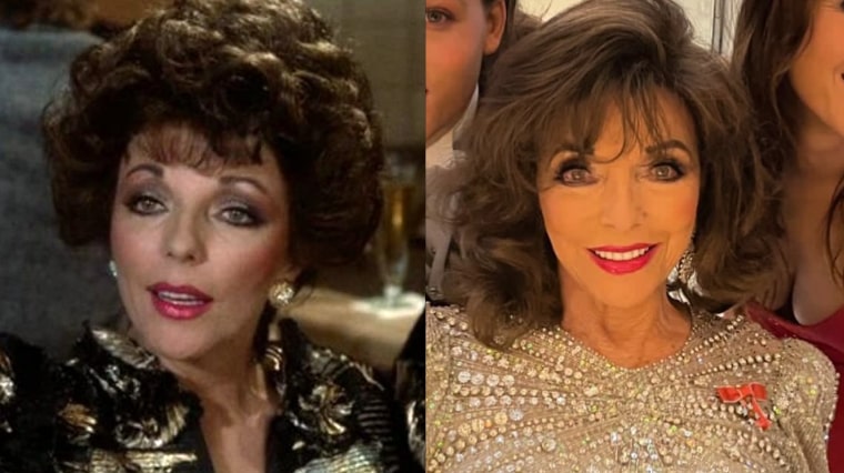 joan collins, alexis carrington colby, dynastie, avant après