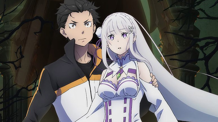 Emilia et Subaru dans l'anime Re:zero