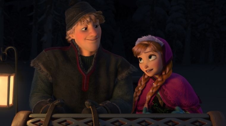 Kristoff et Anna dans la Reine des Neiges