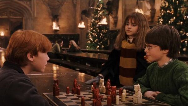 harry potter, hermione, ron, échecs