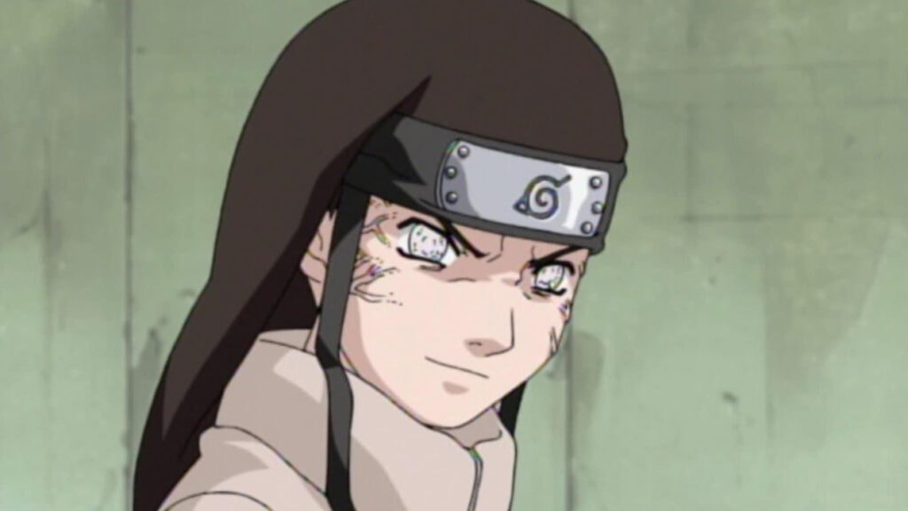 Neji Hyuga et son Byakugan dans l'anime Naruto