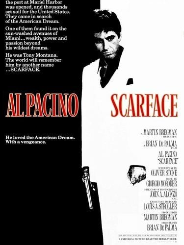 scarface, quiz, logo image films années 80, poster