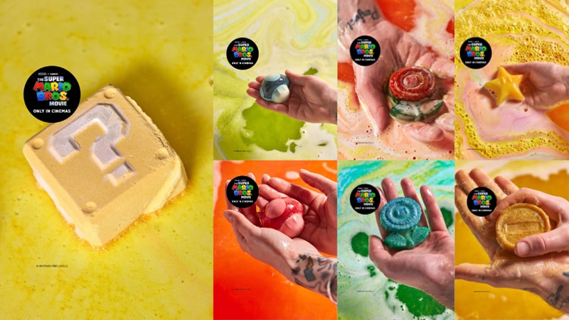 Lush et Nintendo lancent des bombes de bain et cosmétiques Super Mario