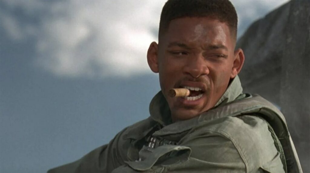 Will Smith dans le rôle de Steven Hiller pour le film Independence Day