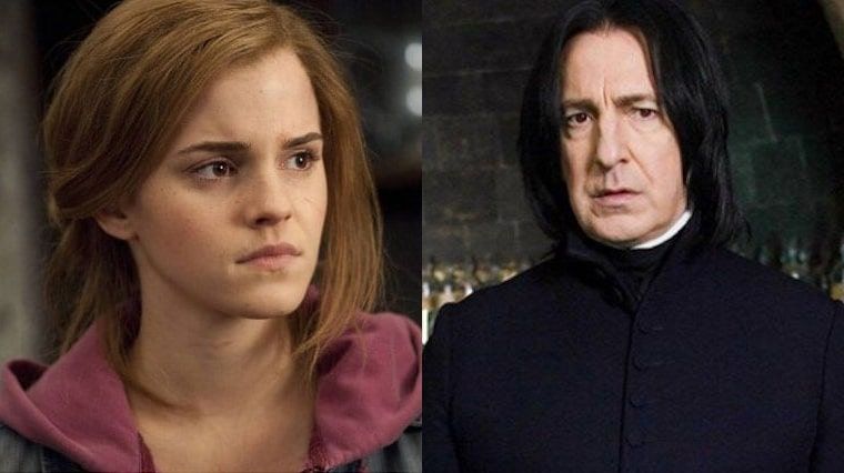 Le professeur Severus Rogue et l'une de ses élèves, Hermione Granger