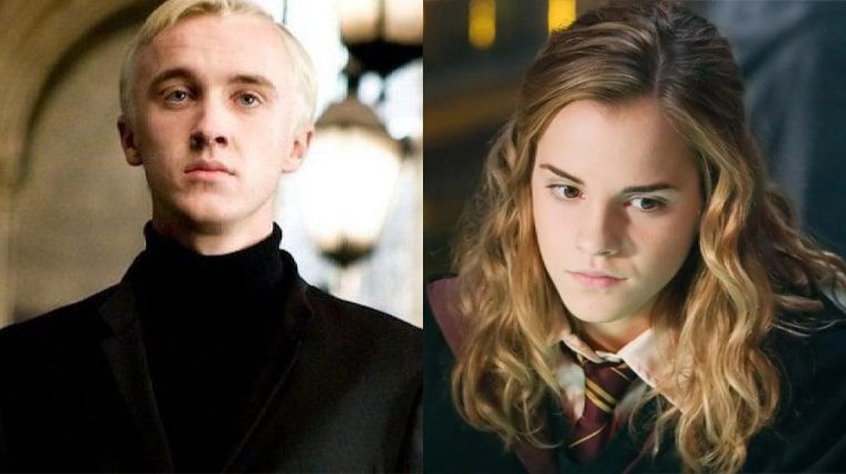 Drago Malefoy et Hermione Granger dans la saga Harry Potter