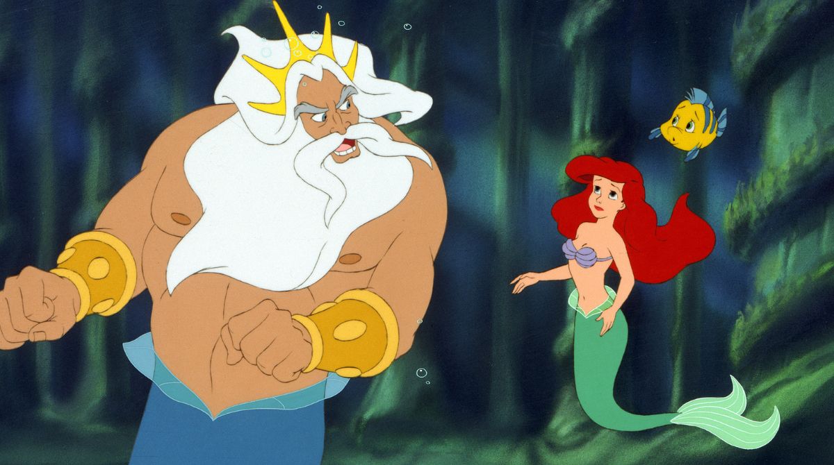 la petite sirène, film d'animation, disney, dessin animé, roi triton, polochon