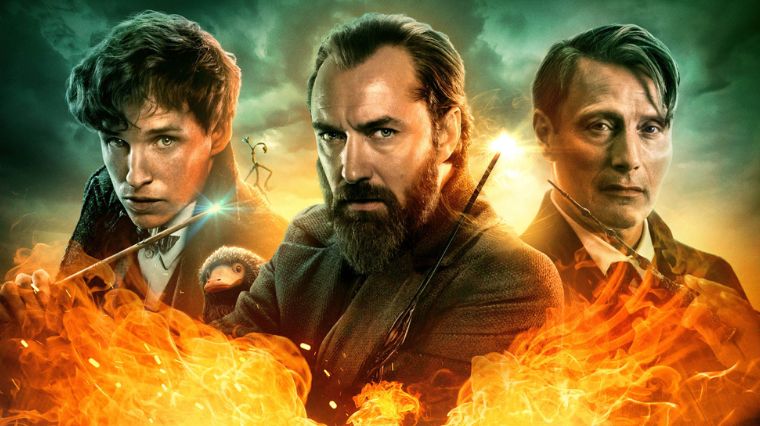 Les Animaux Fantastiques : Les Secrets de Dumbledore, affiche, film, eddie redmayne, jude law, mads mikkelsen