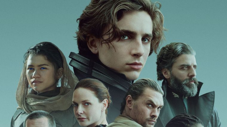 film dune, timothee chalamet, oscar isaac, jason momoa, zendaya, affiche