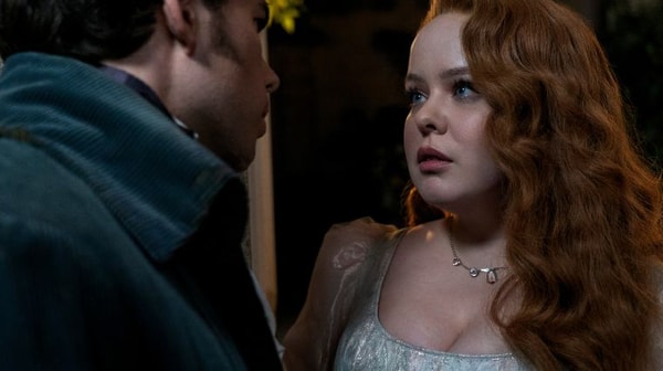 la chronique des bridgerton, colin bridgerton, penelope featherington, luke newton, nicola coughlan, série netflix