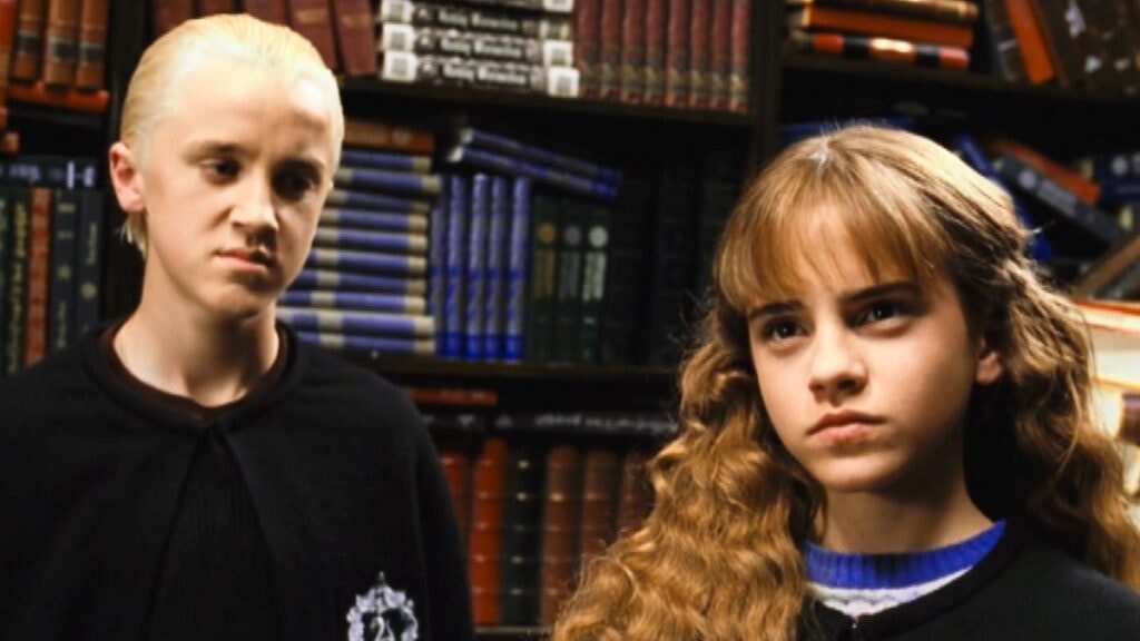 Drago et Hermione dans Harry Potter et la Chambre des Secrets