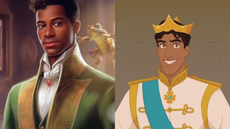 Le prince Naveen dans La Princesse et la Grenouille (Disney) transformé par un artiste