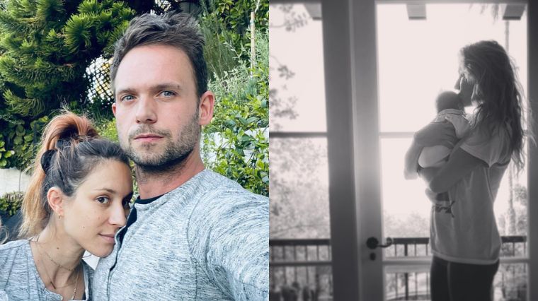 Troian Bellisario et Patrick J. Adams, ainsi que leur fils Elliot Rowena Adams sur Instagram.