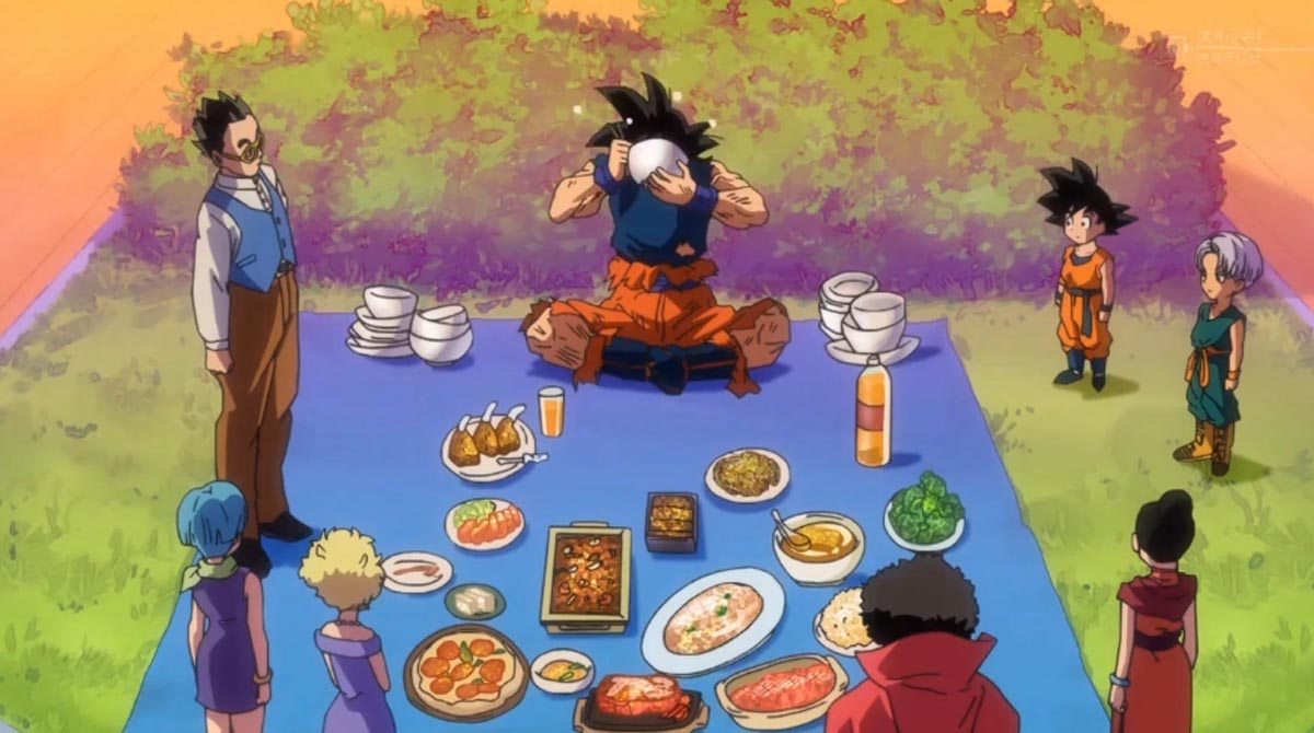 goku-mange-devant-sa-famille-dans-dragon-ball-z