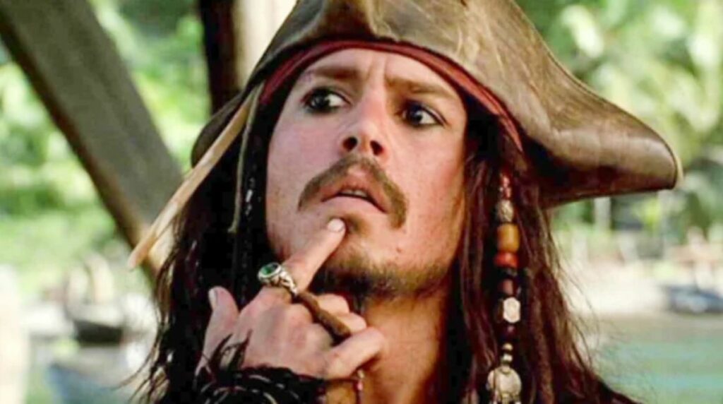 Le personnage de Jack Sparrow interprété par Jonnhy Depp dans Pirates des Caraïbes