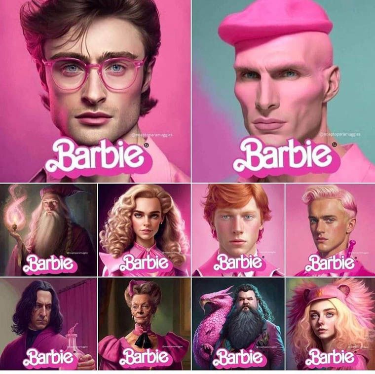 Les personnages de Harry Potter dans l'univers de Barbie