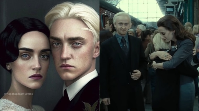 Une IA qui imagine Drago Malefoy et Astoria Greengrass de Harry Potter le jour de leur mariage