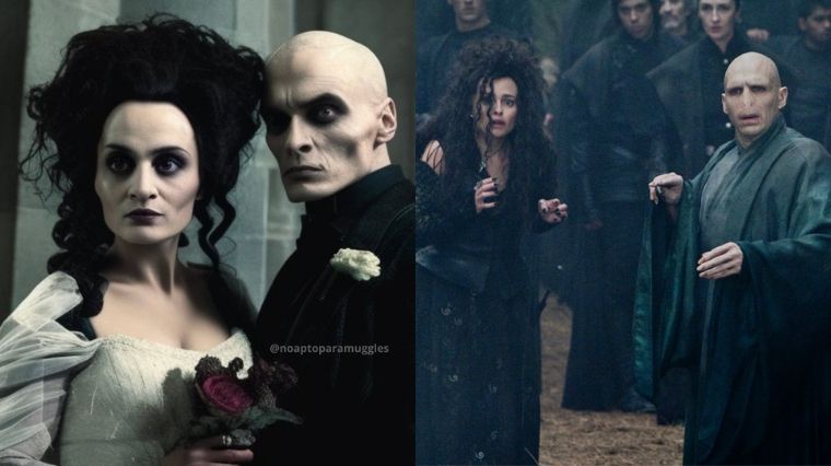 Une IA qui imagine Bellatrix et Voldemort de Harry Potter le jour de leur mariage