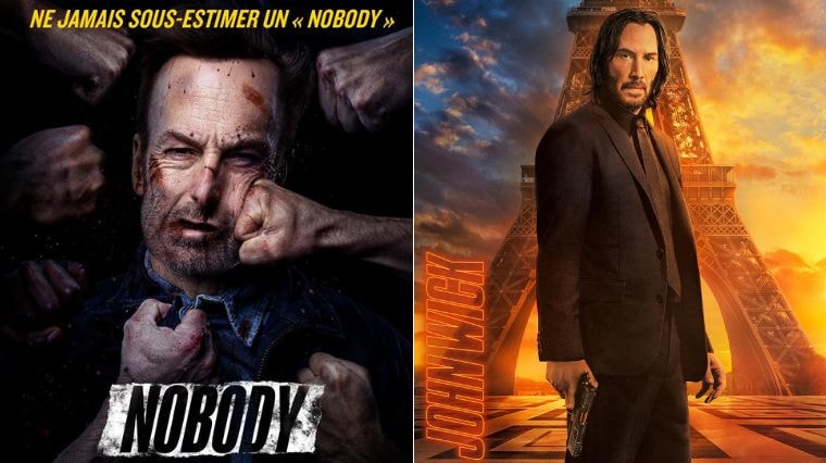 Les affiches des films Nobody et John Wick 4