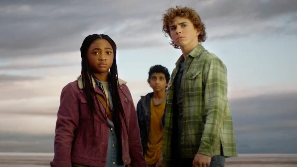 Percy, Annabeth et Grover dans la série Percy Jackson et les Olympiens.