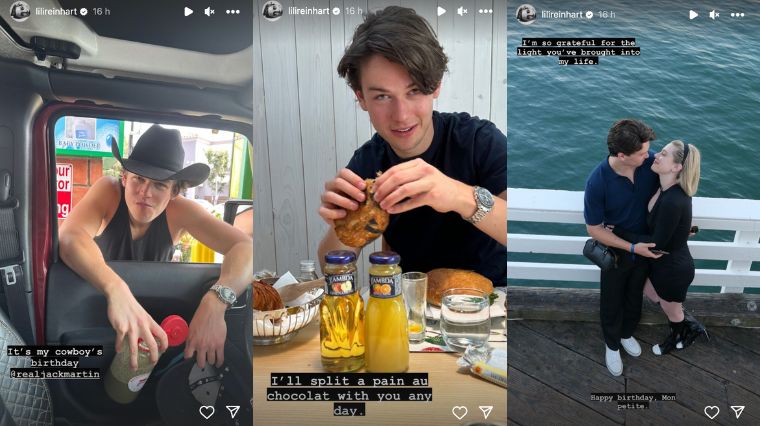 Les stories Instagram de Lili Reinhart pour l'anniversaire de son petit ami Jack Martin.
