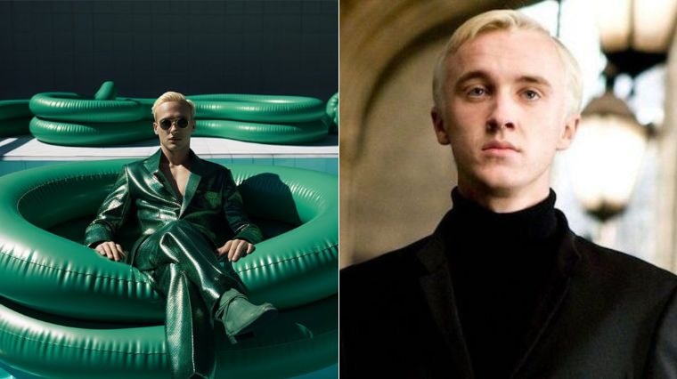 Drago Malefoy imaginé en vacances par une intelligence artificielle