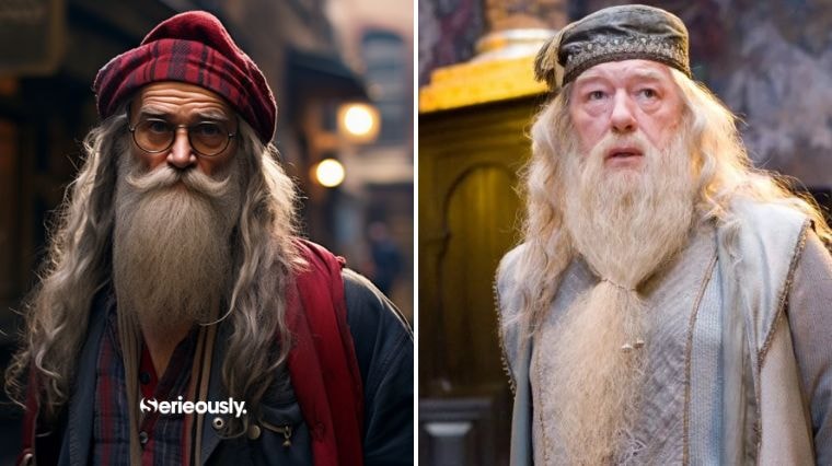 Harry Potter image IA de Dumbledore dans les années 90