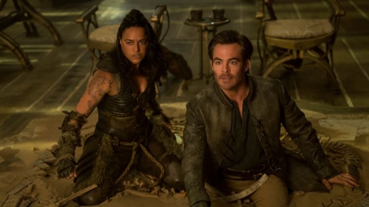 Holga (Michelle Rodriguez) et Edgin (Chris Pine) dans le film Donjons et Dragons