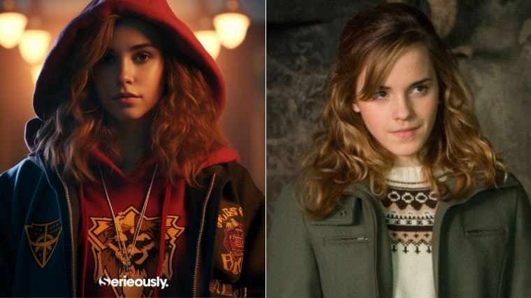 Hermione Granger de la saga Harry Potter imaginée en 2023 par une intelligence artificielle