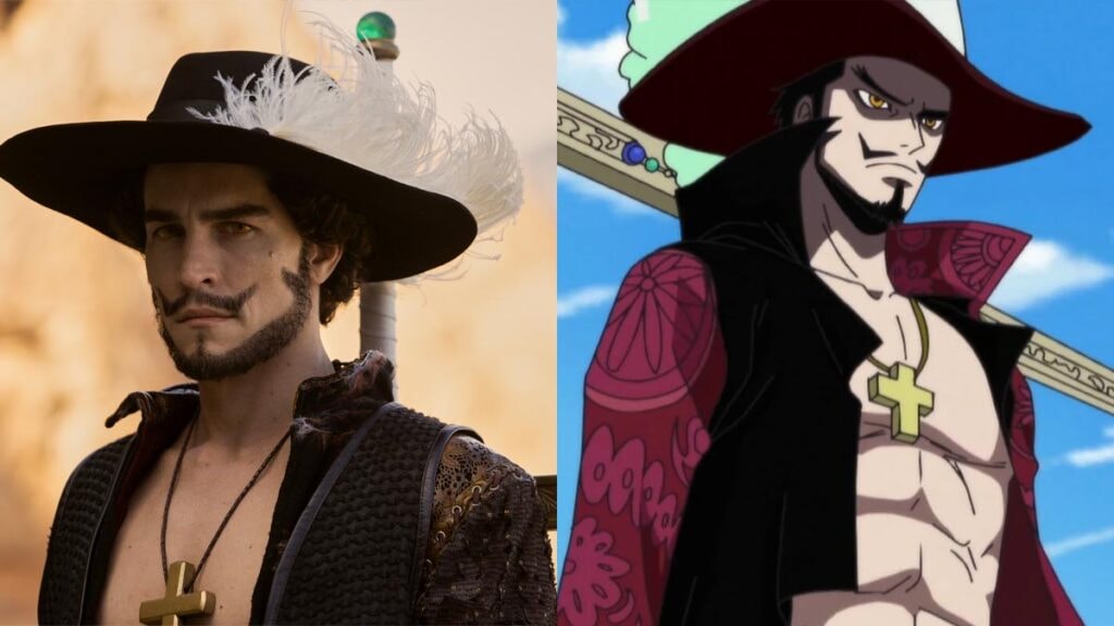 Mihawk dans la série live action One Piece de Netflix VS l'anime